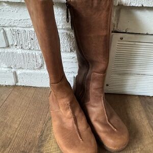 Brown Leather Knee-High Boots